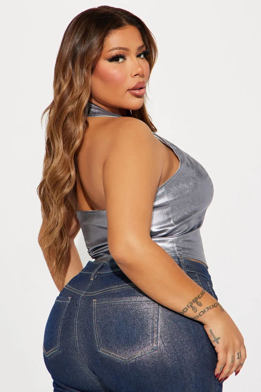 Mirrorball Metallic Vest - Silver