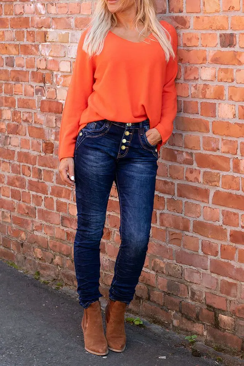 Button Up High Rise Skinny Jeans