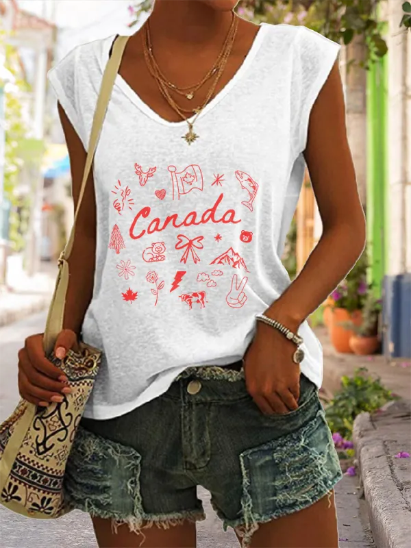 Women's We Are Canada Strong We Will Never Yield To Tru.p V-neck Vest