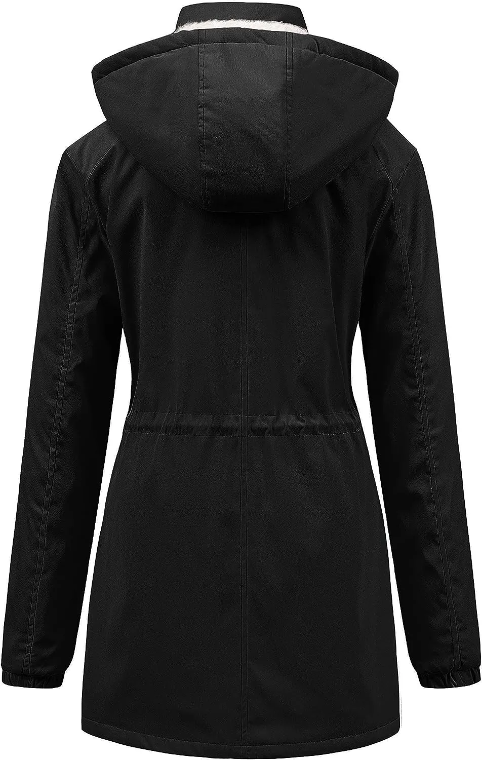 Women's Mid-Length Parka Winter Outerwear Jacket Soft Fleece Warm Snow Coat