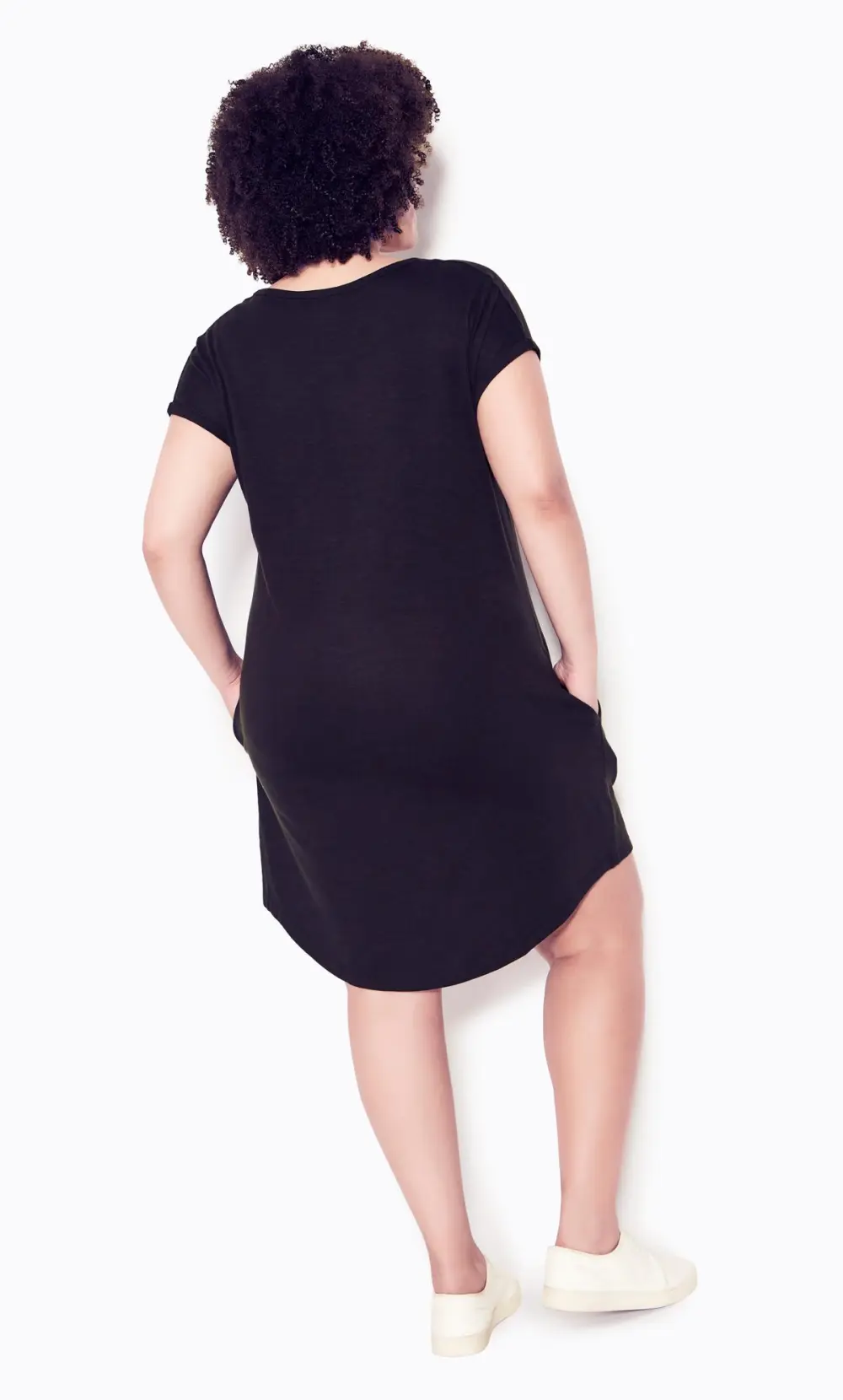 Evans Black Pocket Detail T-Shirt Dress