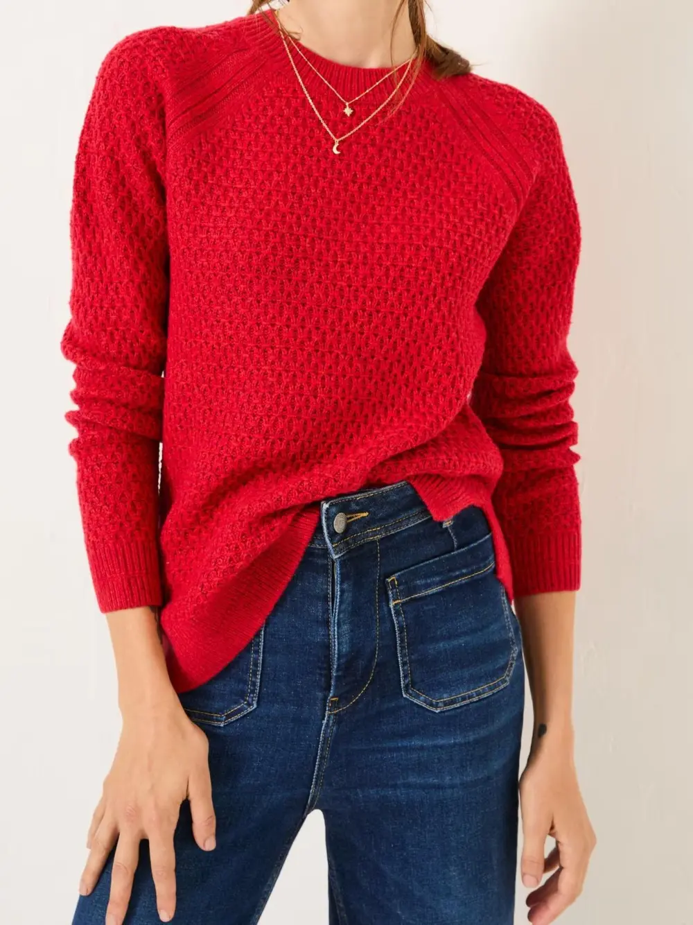 Red Textured Jumper