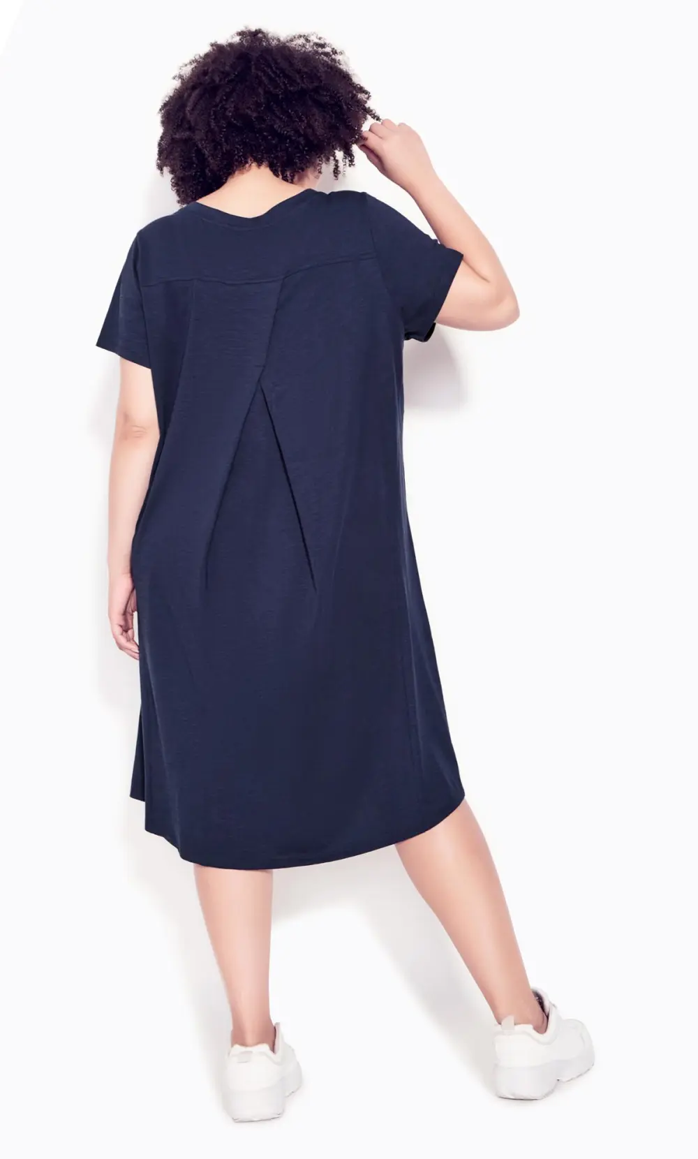 Evans Navy Blue Pocket Midi Dress