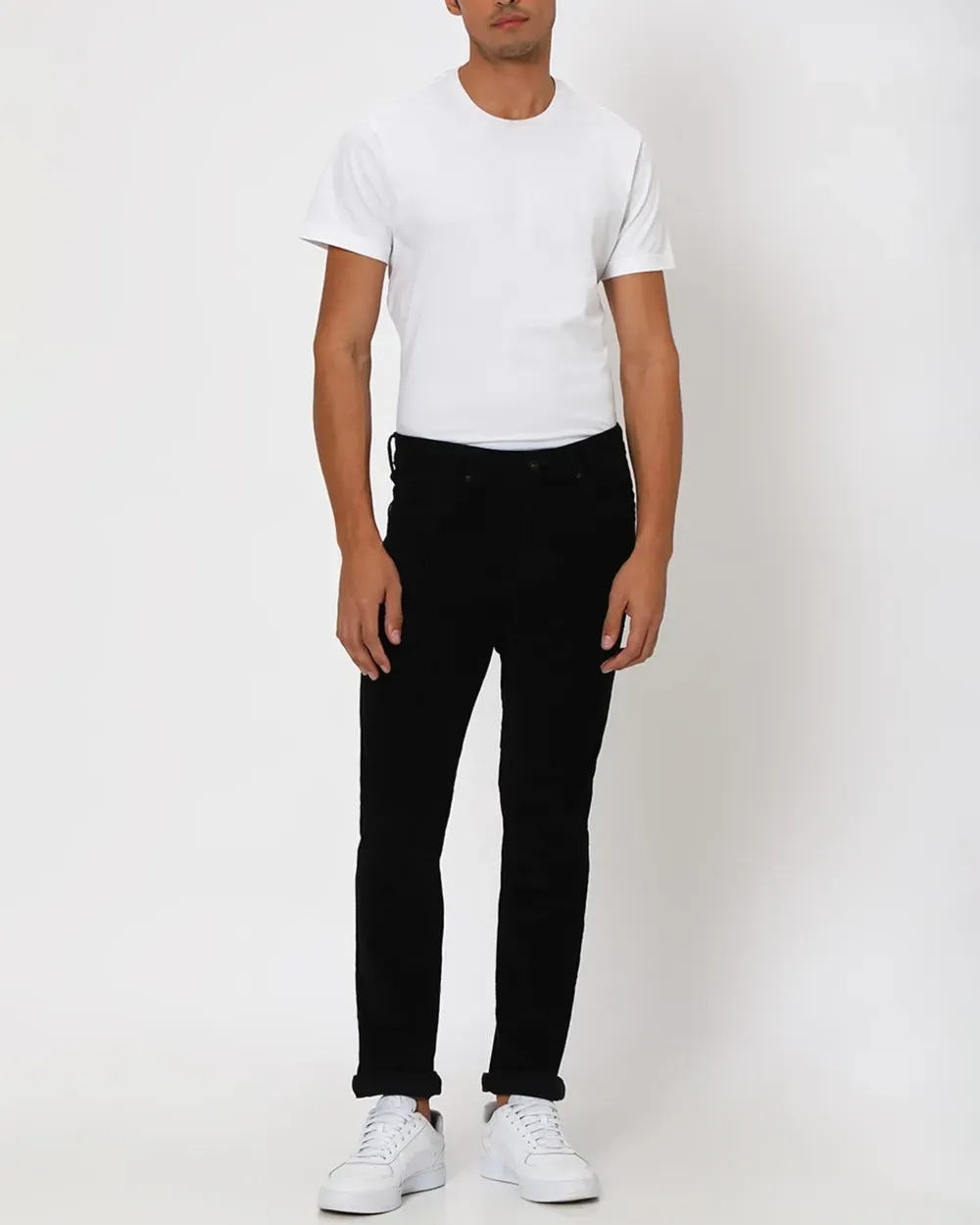 Classic Daily Slim-Fit Straight-Leg Navy Cotton Trousers