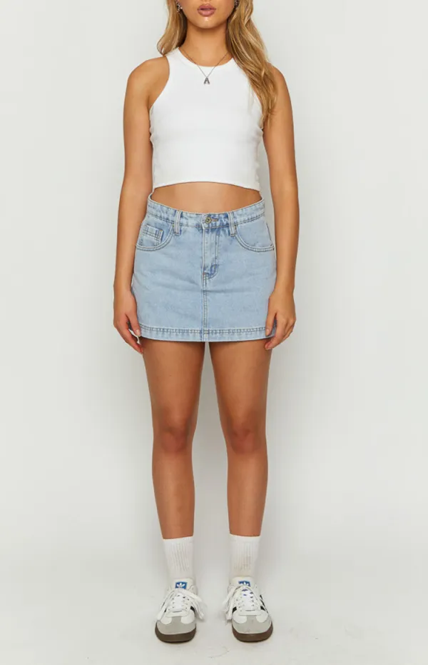 Light Blue Denim Mini Skirt