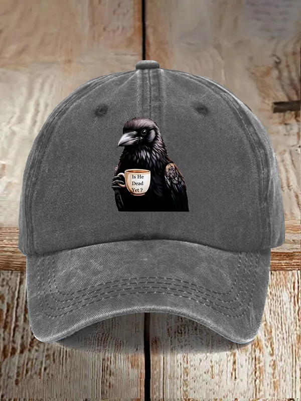 Unisex Fashion Casual Crow Is He Dead? Washed Cotton Hat