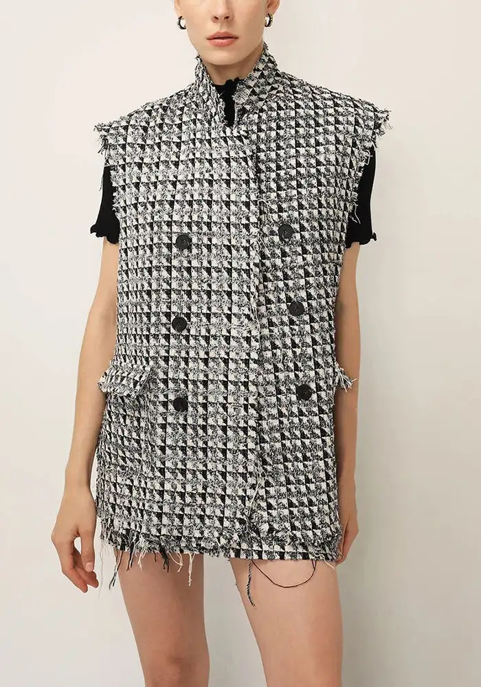 Skyfall Textured Frayed Vest