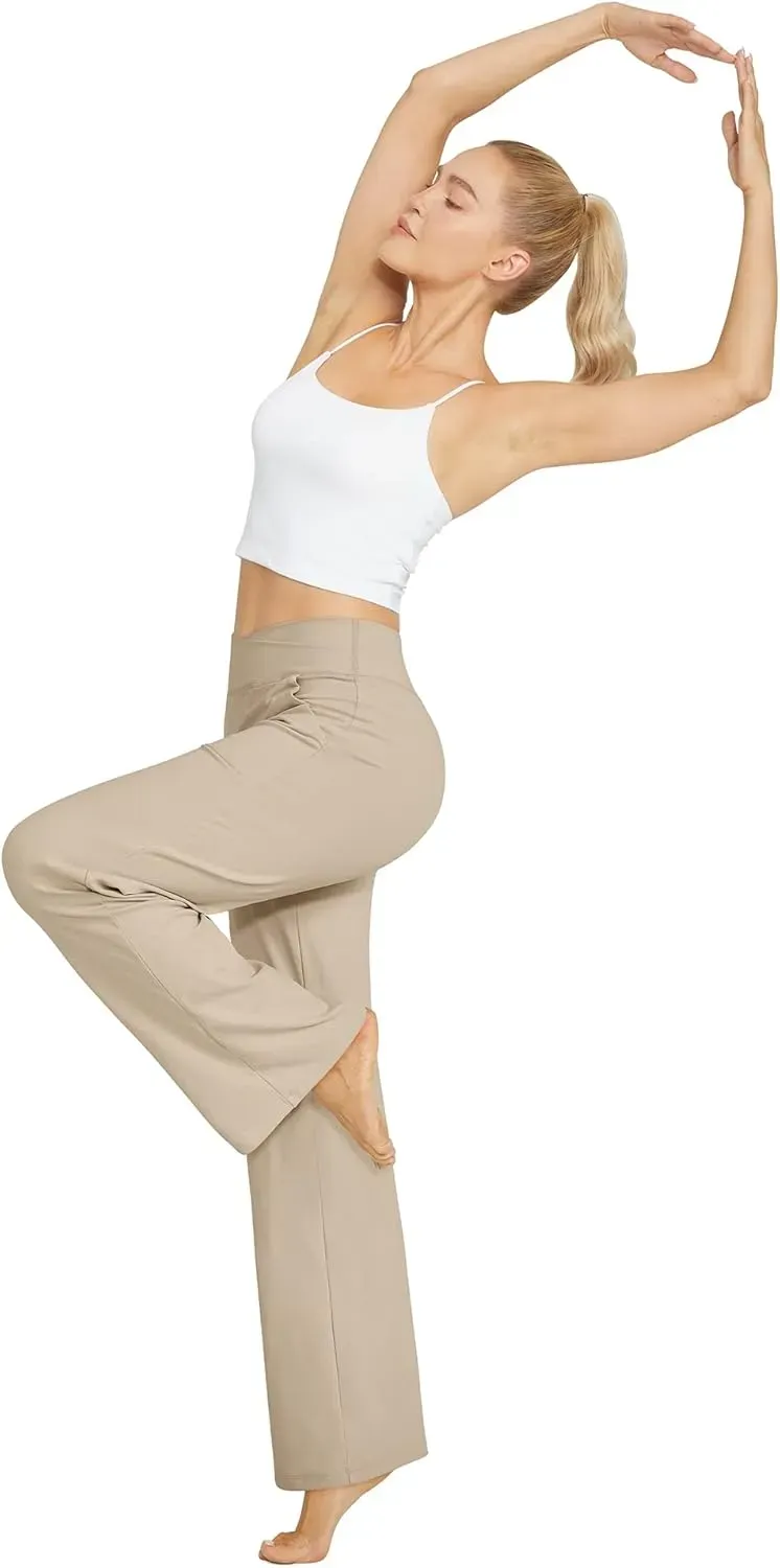 G4Free Wide Leg Pants for Women Loose Yoga Pants with Pockets Petite/Regular/Tall Stretch Casual Lounge Pants