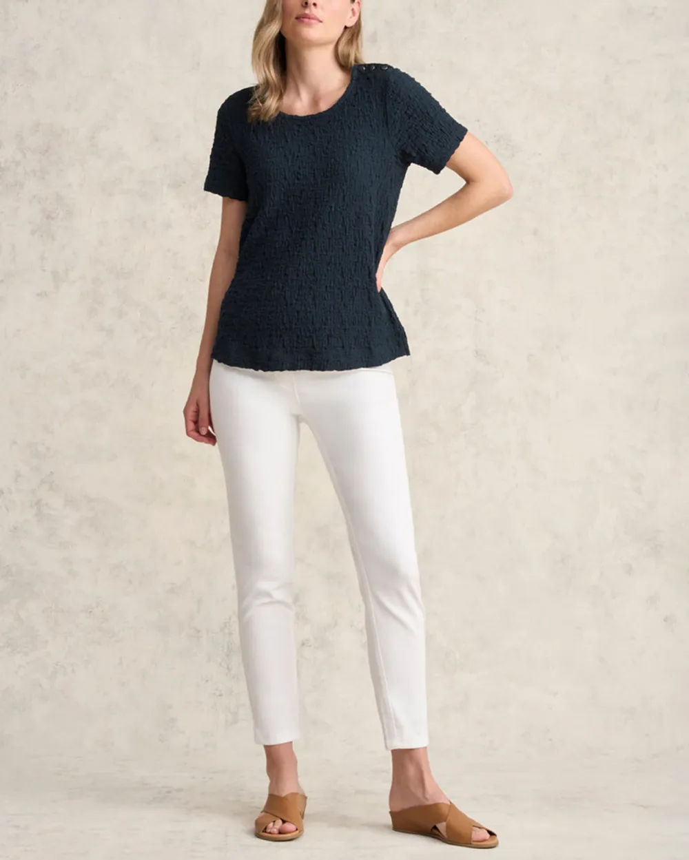 Crinkle Cotton T-Shirt