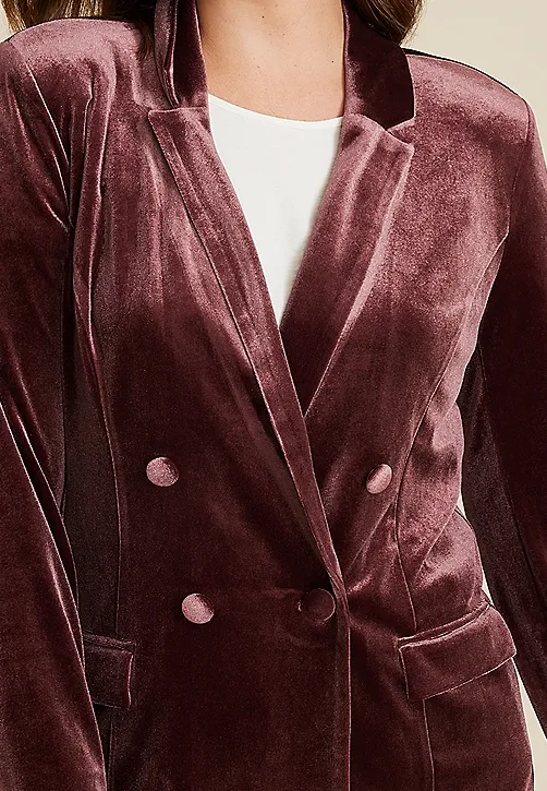 Velvet Long Sleeve Blazer