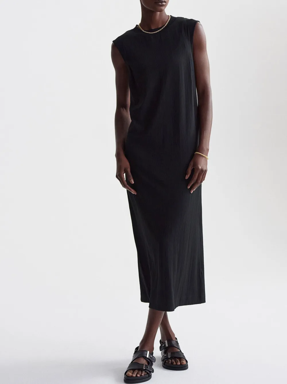 Satin Sleeveless Midi Dress