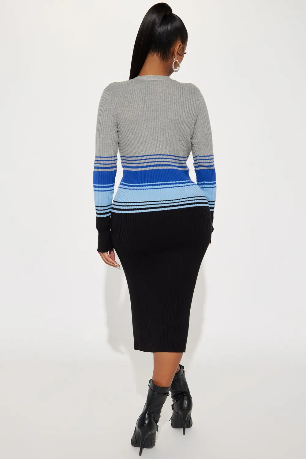 Braya Striped Cardigan - Blue/combo