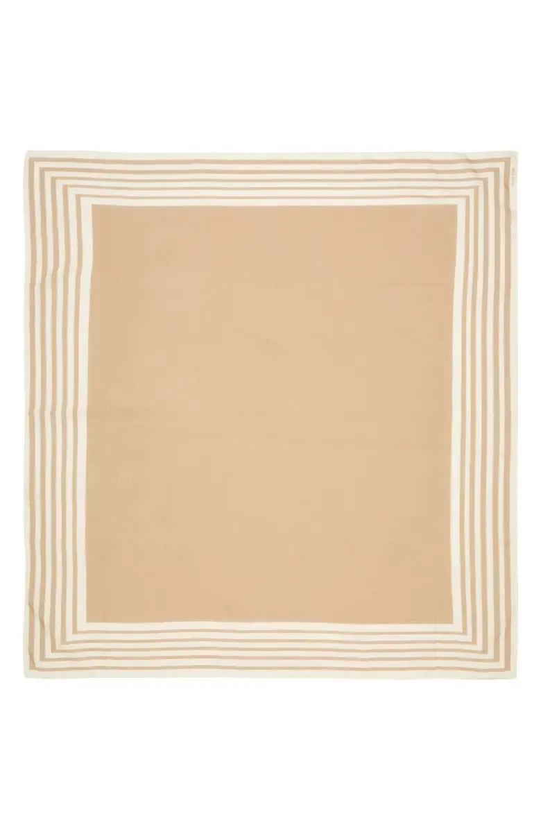 Geo Stripe Cotton & Silk Square Scarf