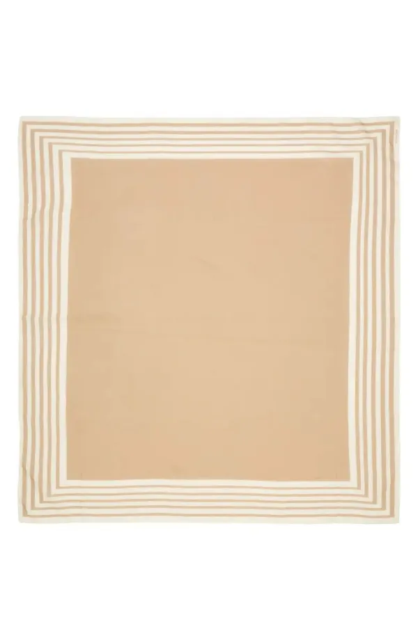 Geo Stripe Cotton & Silk Square Scarf
