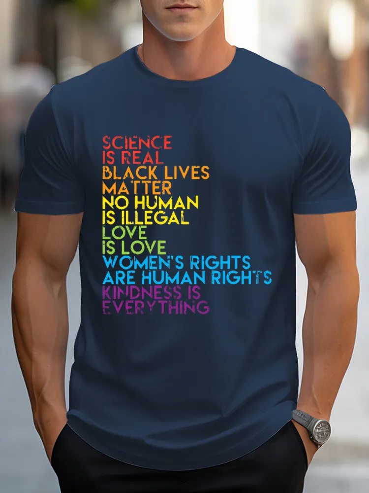 Men'S T-Shirt Science Is Real Black Lives Matter Rainbow LGBT Pride BLM T Shirt