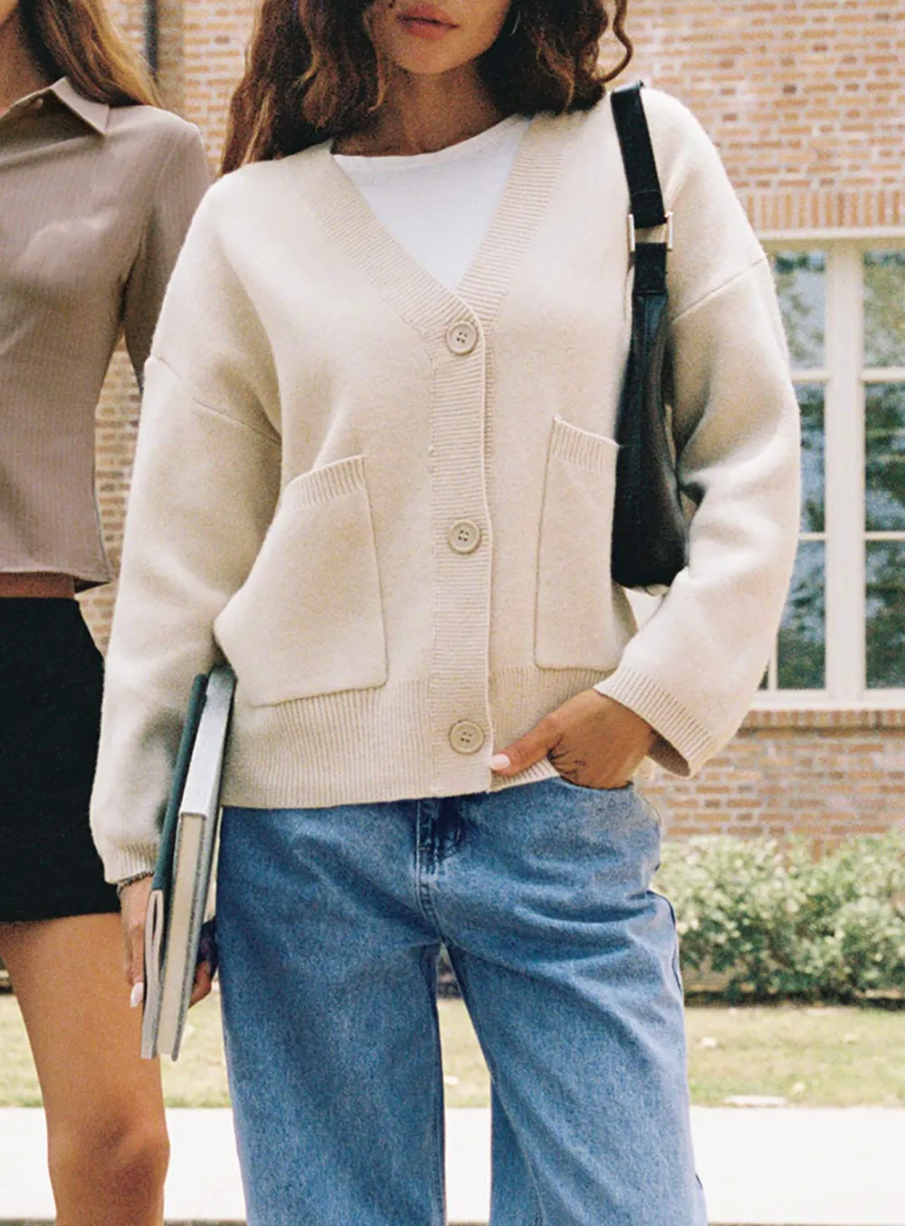 Drop shoulder Cardigan Cream