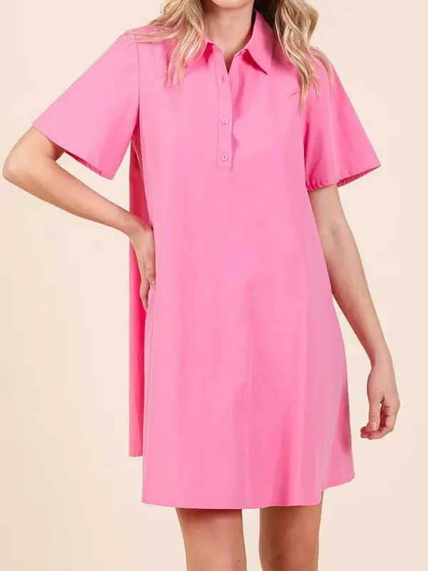 Daily Cute  Simple Slim Temperament Pink Dress
