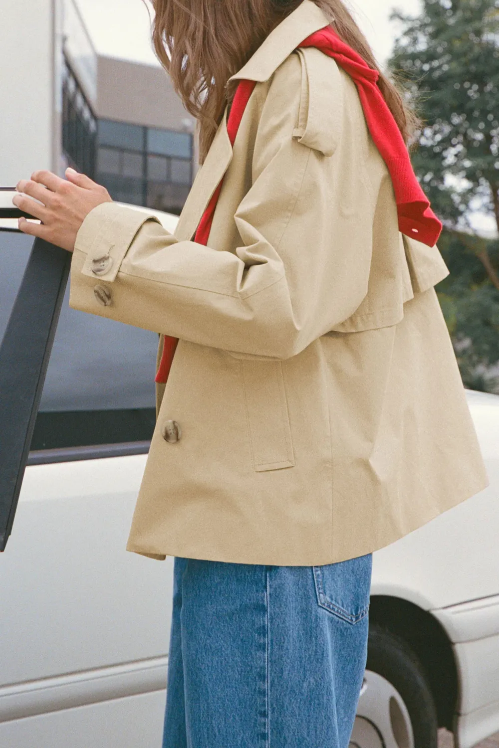 Cotton Off Shoulder Jacket