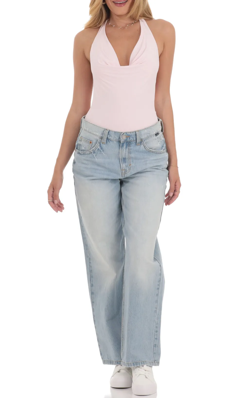 Cowl Neck Bodysuit in Black