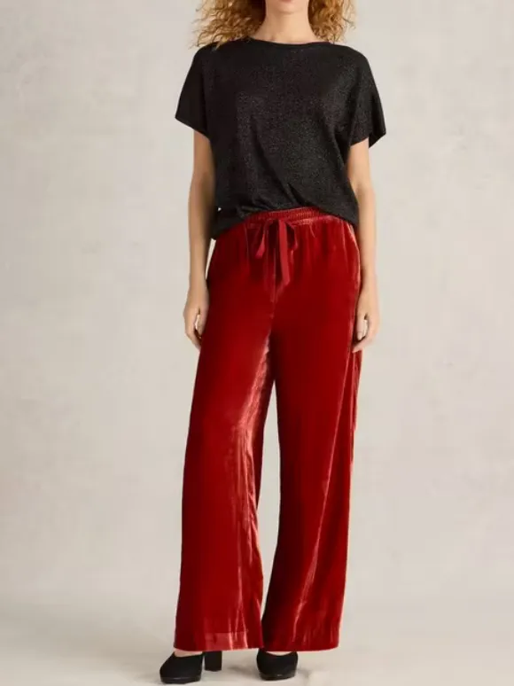 Wide Leg Velvet Trouser