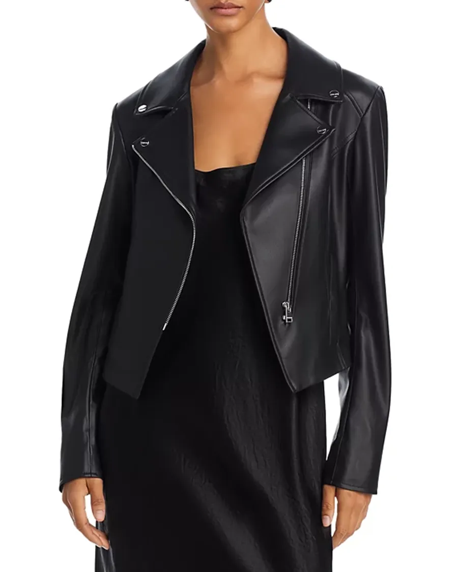 Faux Leather Moto Long Sleeves Jacket