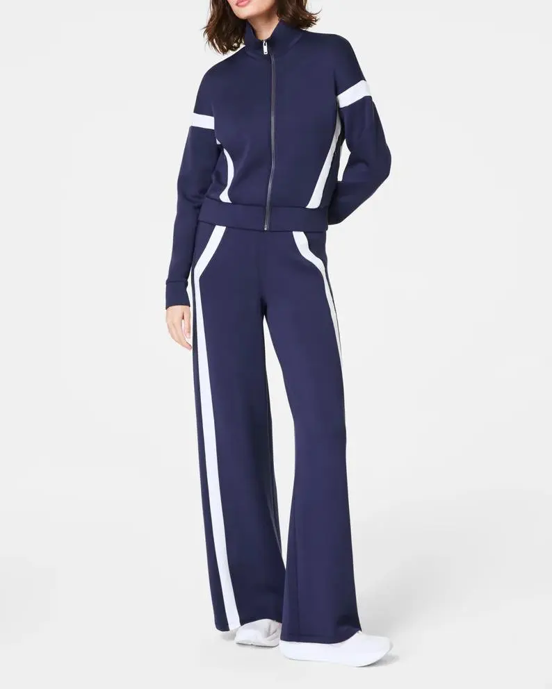 Timeless Navy Striped Track Jacket