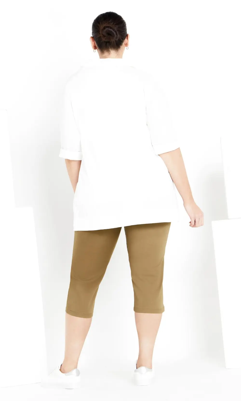 Evans Brown Pull On Cropped Jeans