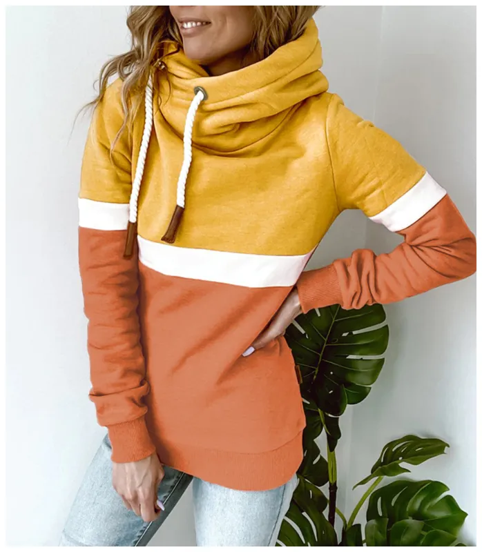 Cowl Neck Floral Loosen Sweatshirts