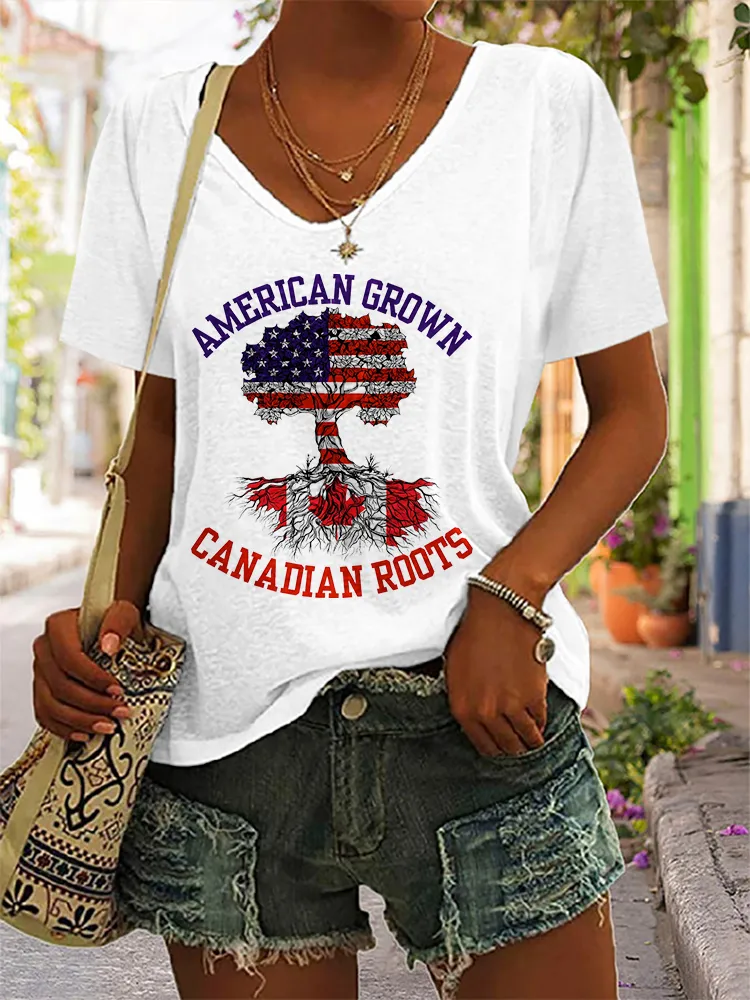 Women'S America Grown Canadian Roots T-Shirt