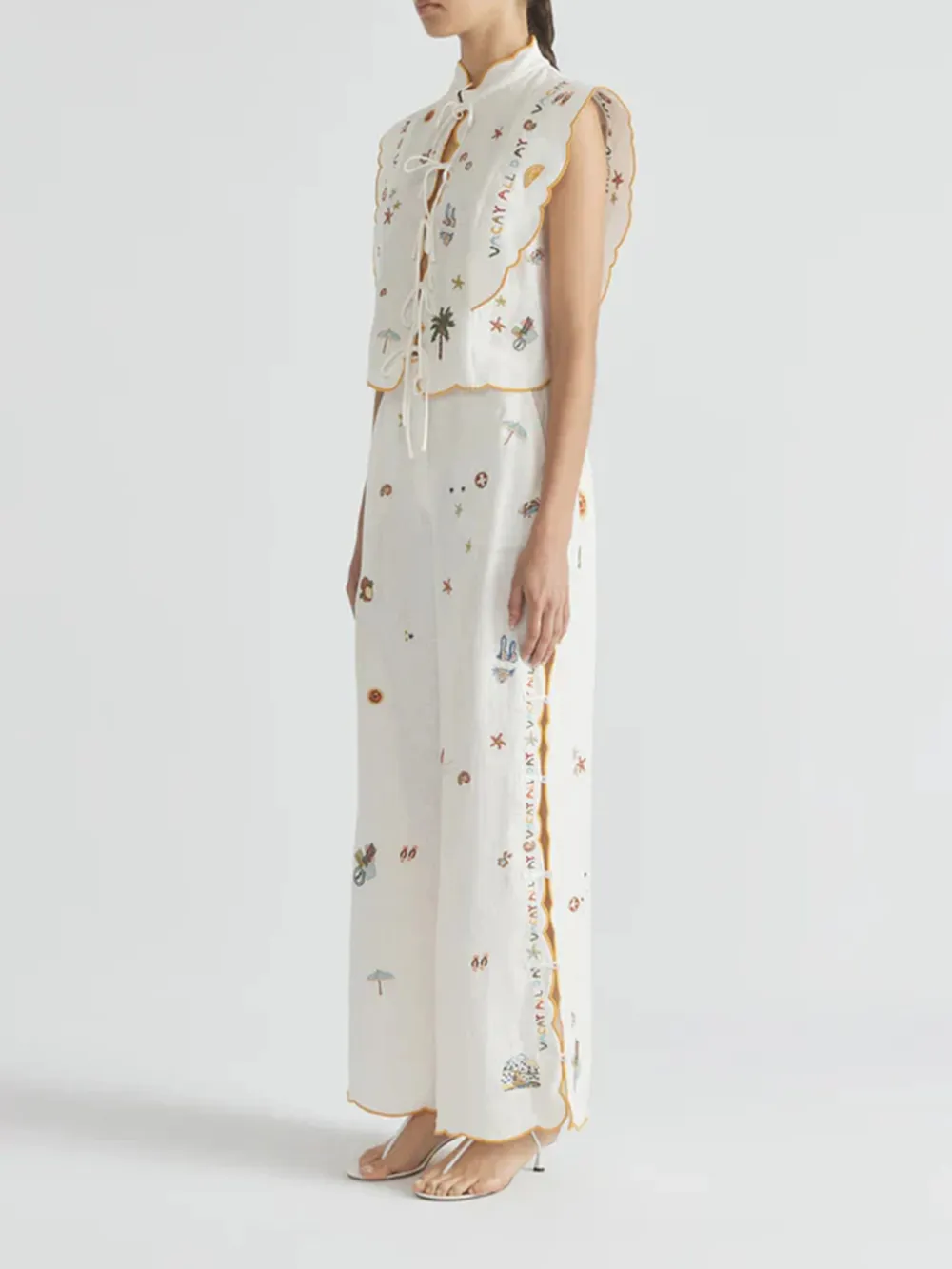 Casual Style All Day Scallop Edge Pants