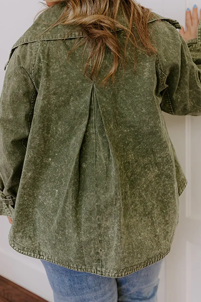 Modern Retro Forest Denim Jacket