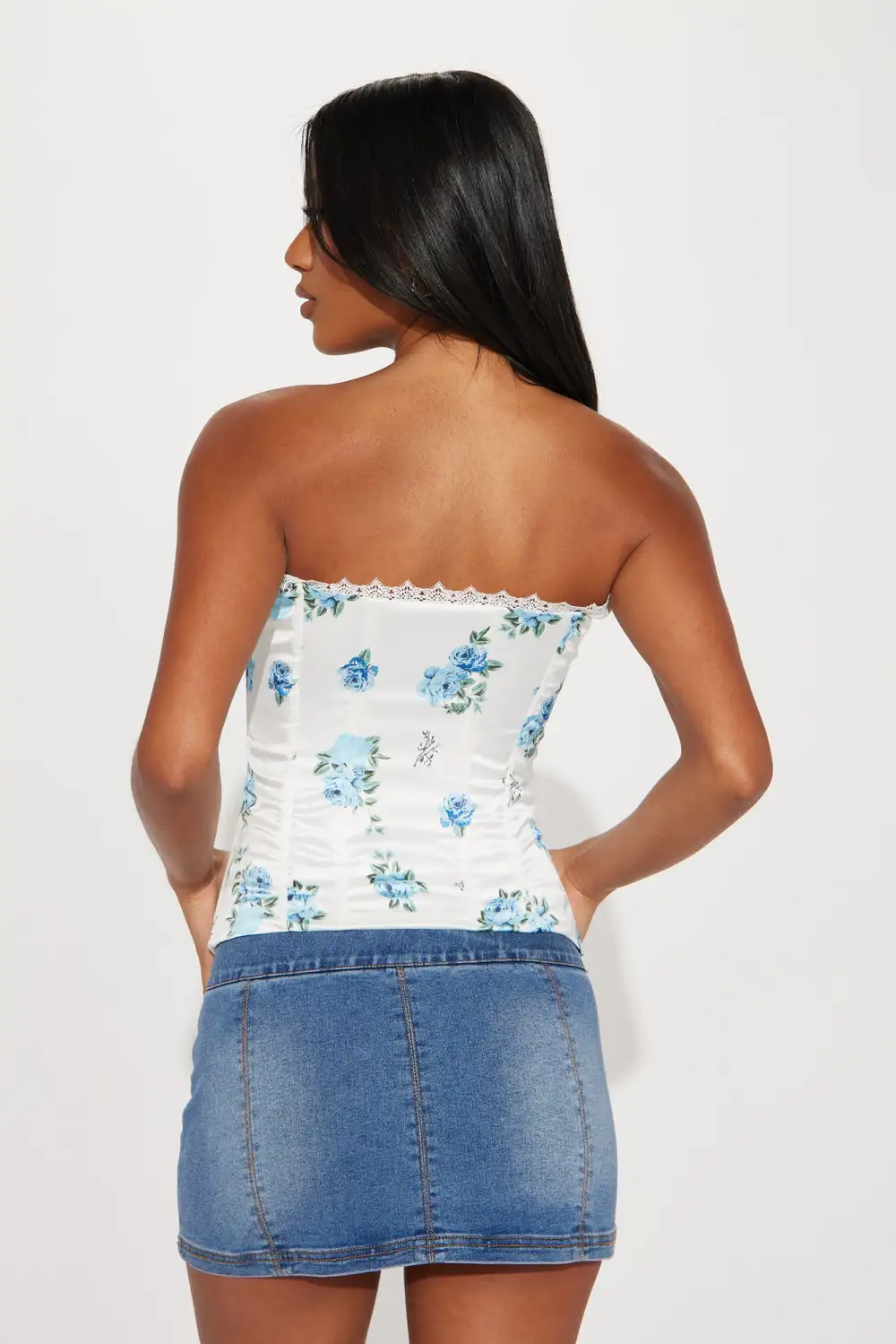 More To Come Floral Corset Top - Ivory/combo