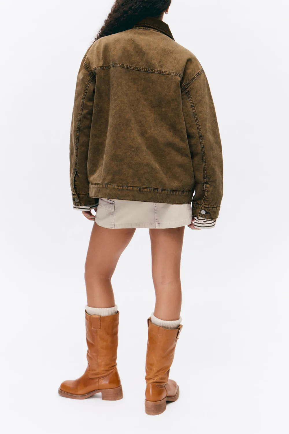 Zip Up Drop Shoulder Jacket