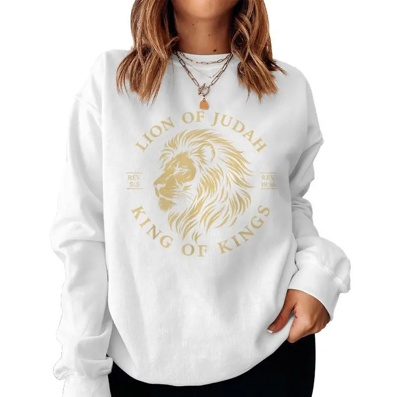 Lion Of Judah King Of Kings Christian Yeshua Religious Faith Women Sweatshirt
