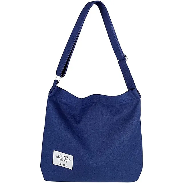 Canvas Tote Bag For Women Retro Large Size Canvas Shoulder Bag Hobo Crossbody Handbag Casual Tote For Shopping And Travel