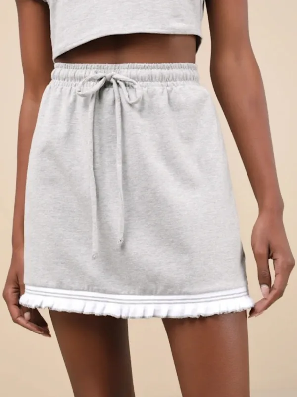 Athleisure Drawstring Waist Skirt