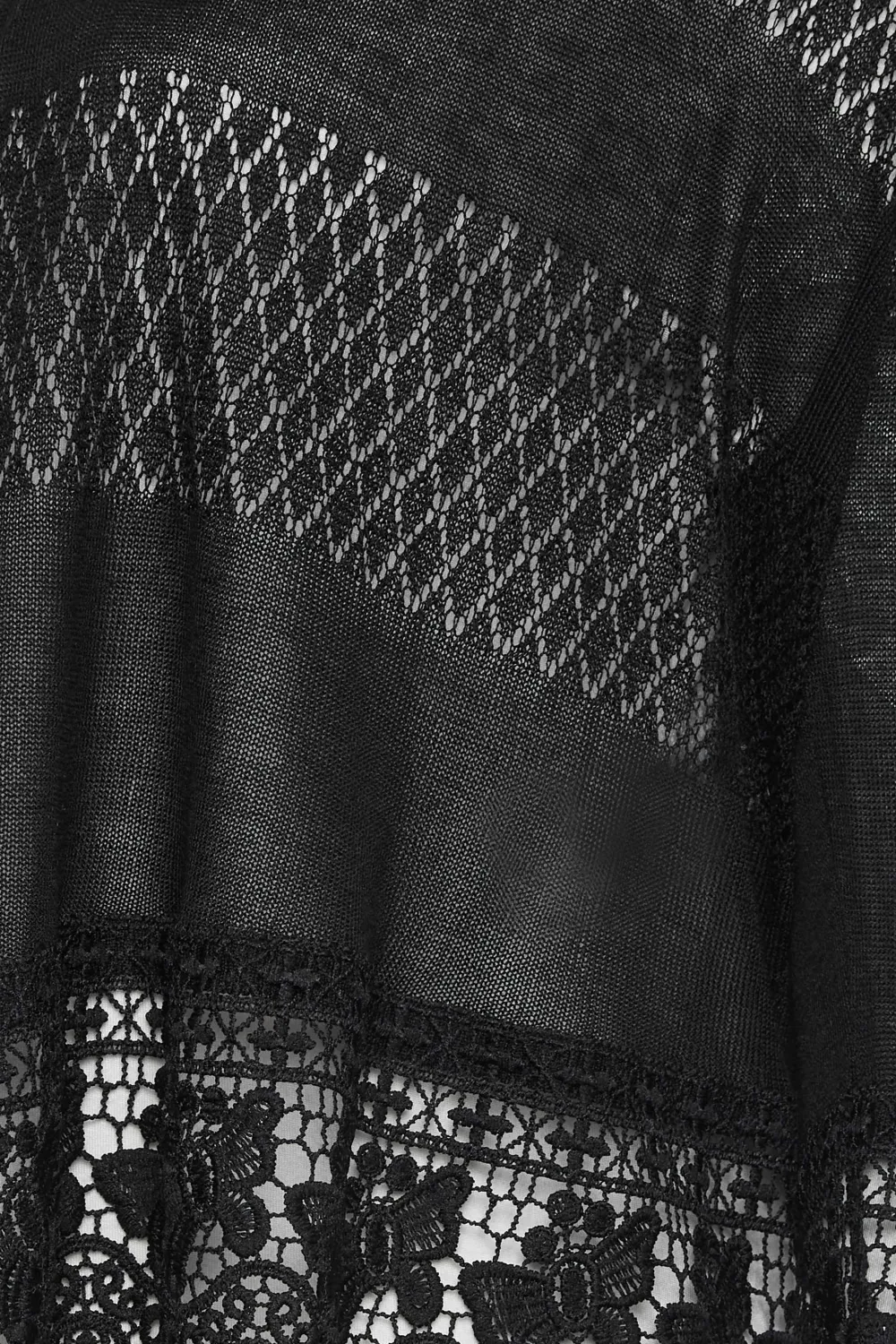 YOURS Curve Black Lace Waterfall Shrug