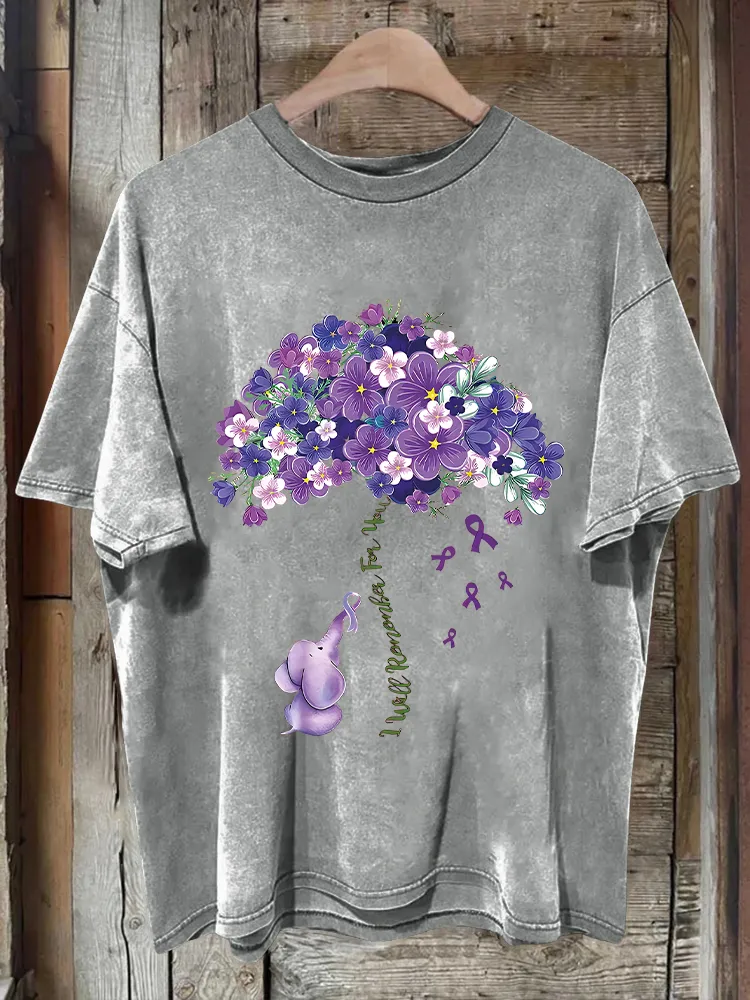 Men'S Purple Sunflower T-Shirt For The Prevention And Treatment Of Alzheimer'S Disease