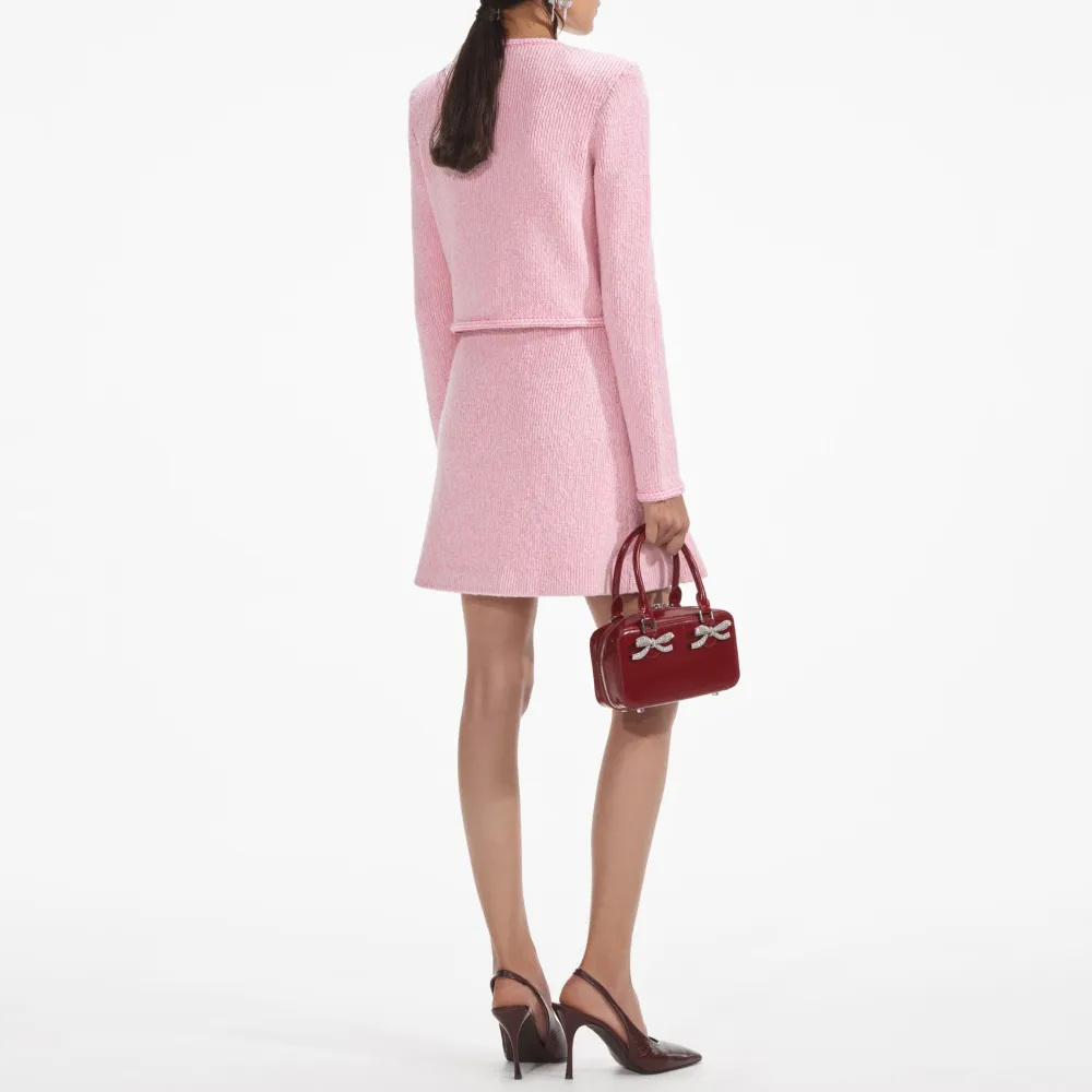 Pink Melange Merino Knit Skirt