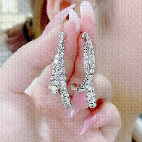 Cross Curved Earring