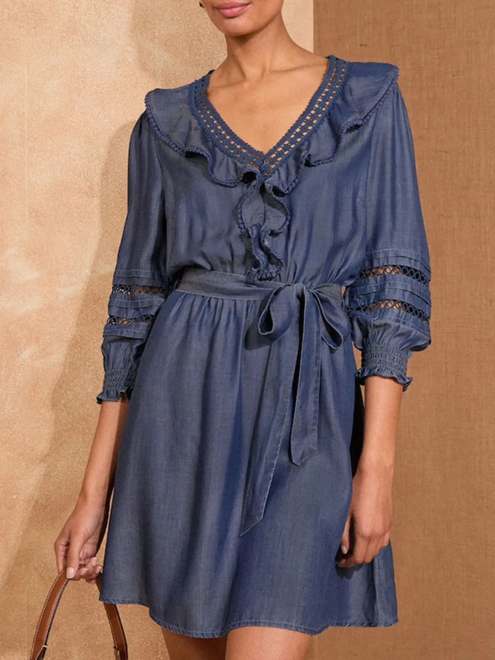 Lady Elegant Slimming V-Neck Floral Dress