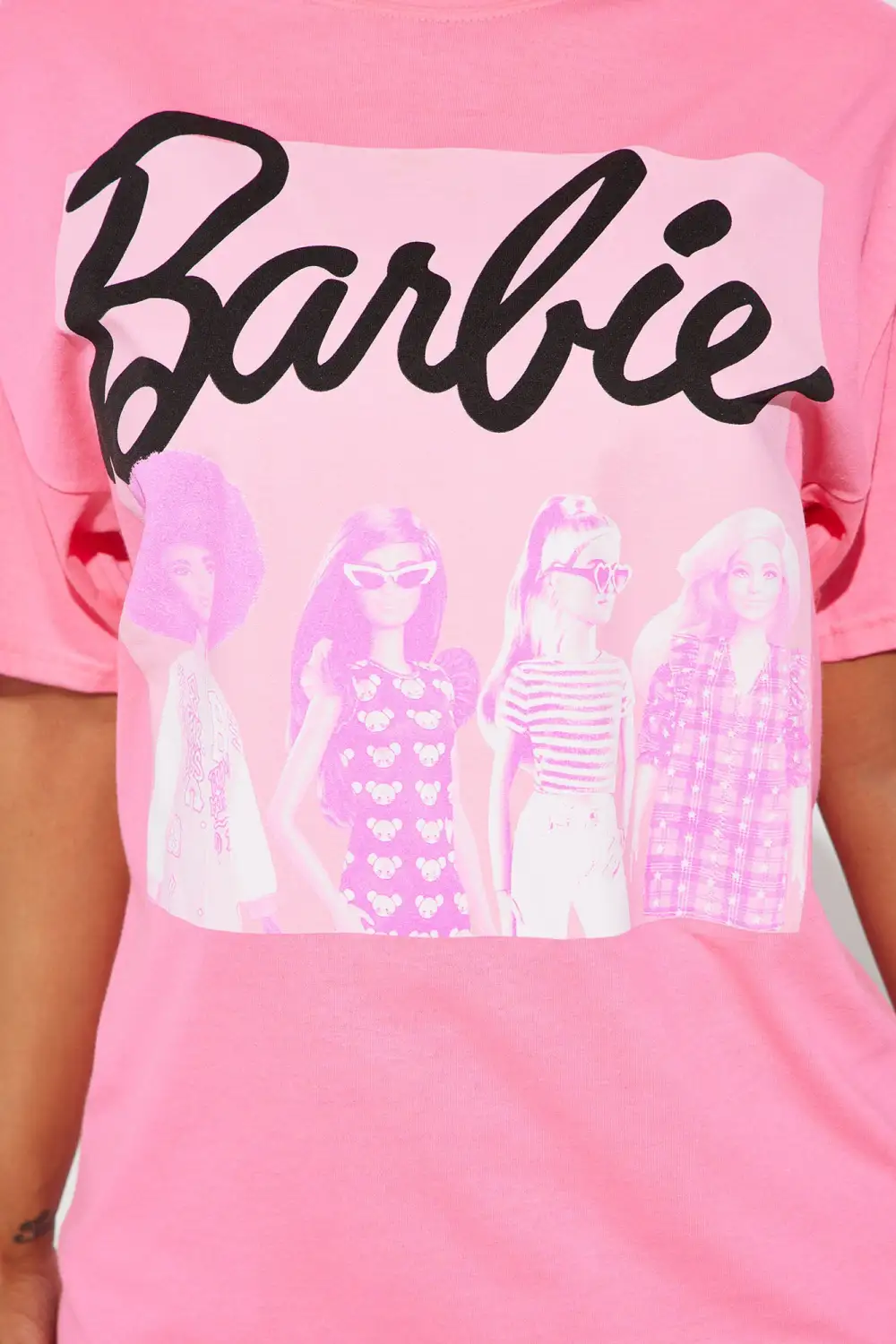 Retro Barbie Graphic Tee - Pink