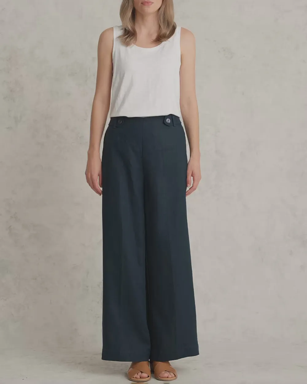 Wide Leg Linen Trousers