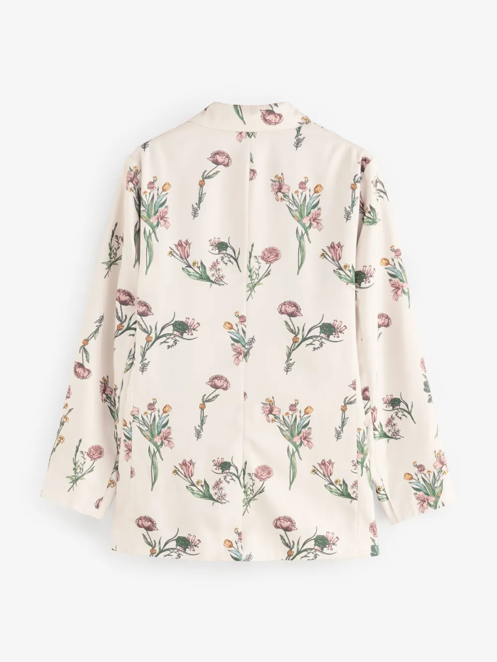 Floral Twill Double-Breasted Blazer