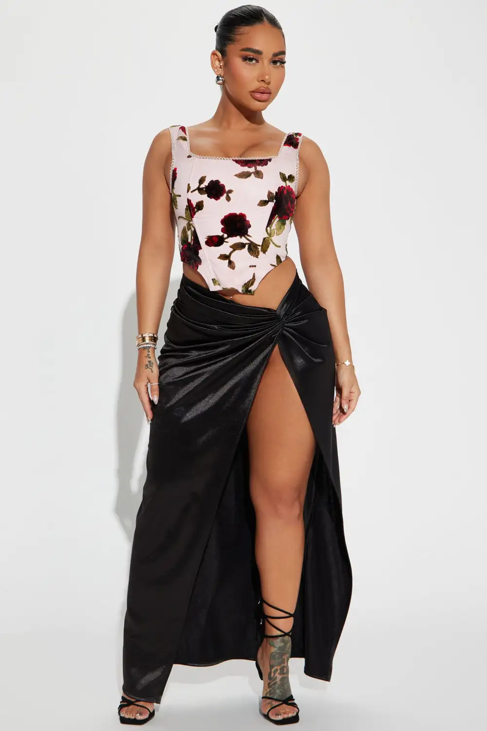 Gaia Floral Corset Top - Pink/combo