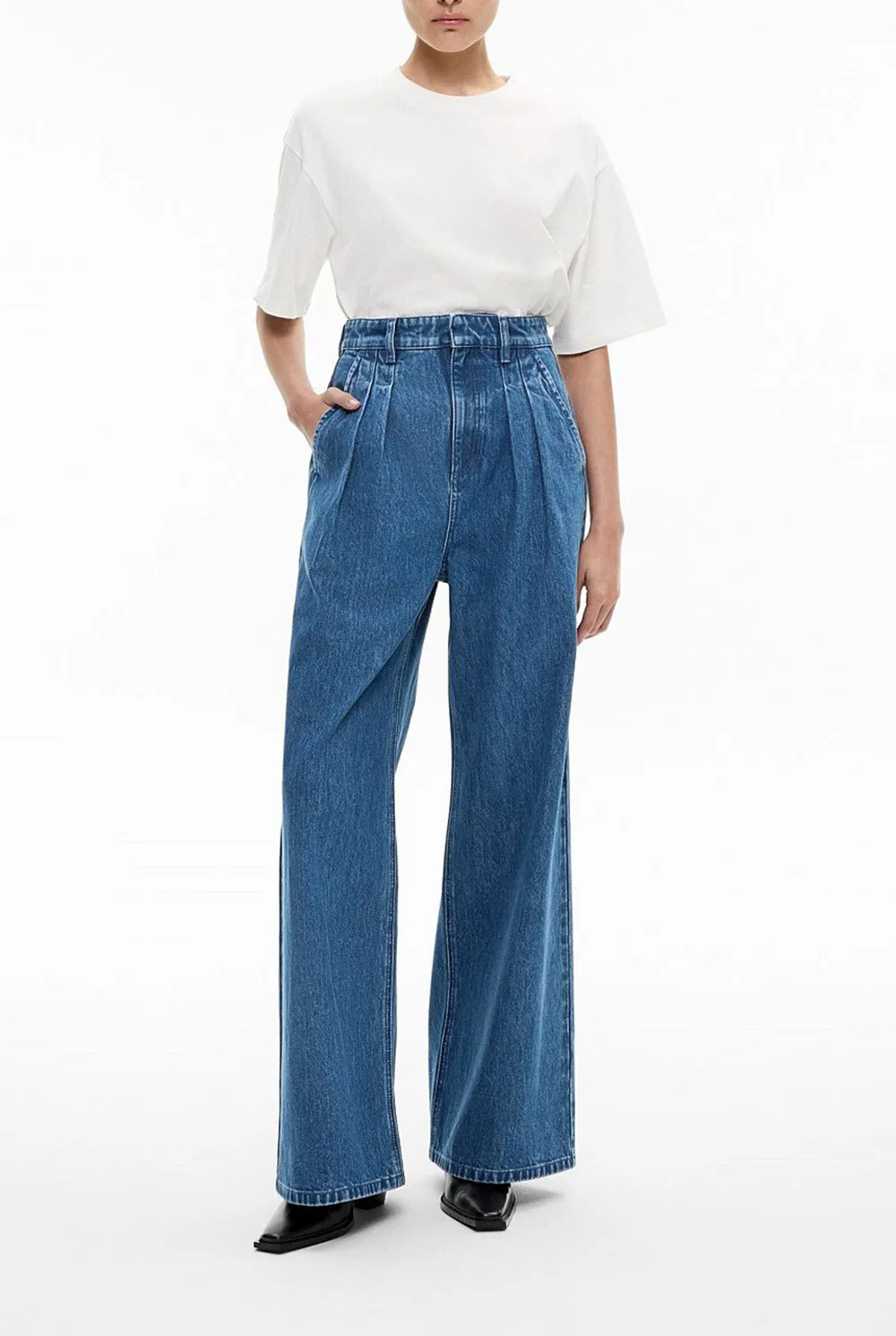 High-Waisted Wide-Leg Jeans