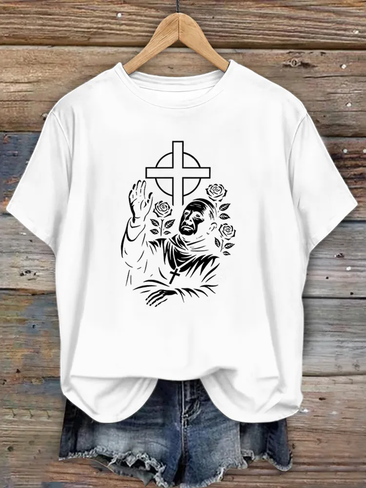 Women's Rip 1936-2025 Print Short Sleeve Round Neck Cotton T-Shirt