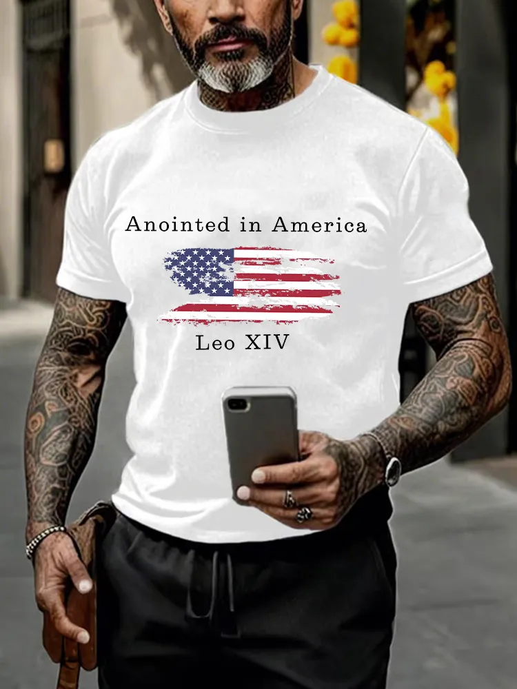 Men'S Anointed in America Pope Leo Xiv 267th Pope Printed T-Shirt