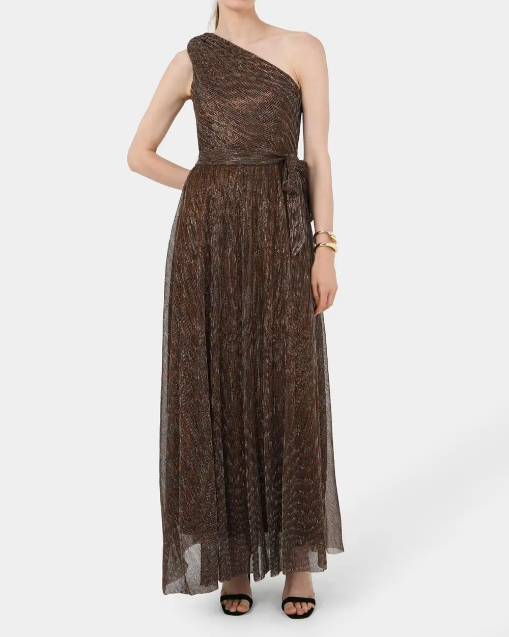 Elastic Waist One Shoulder Dress