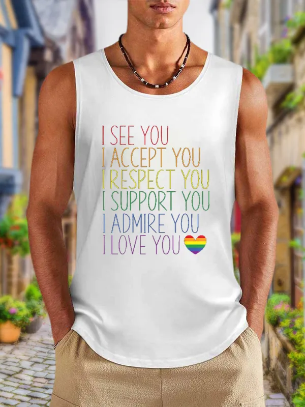 Men'S Vests I See Accept Respect Support Admire Love You LGBTQ Pride